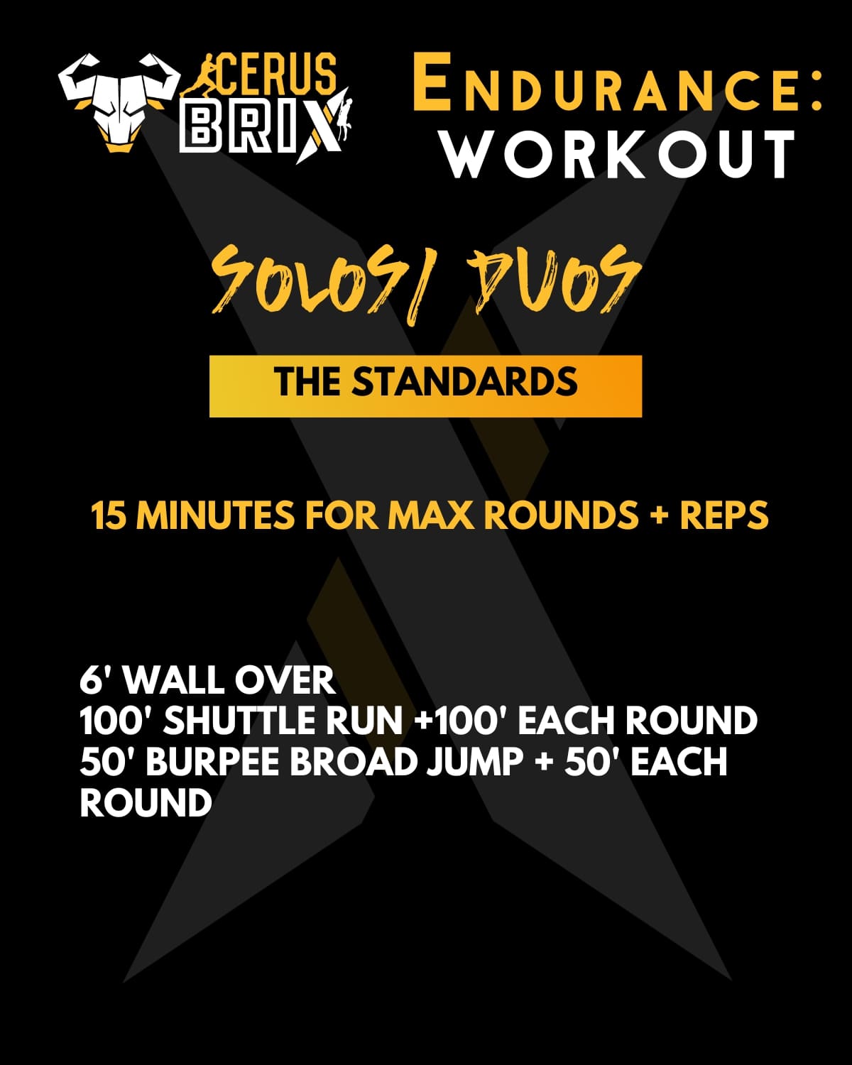 2023 CerusBrix Solos/Duos Endurance Workout